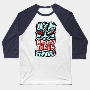 Kreepy Tikis light blue logo Baseball T-Shirt